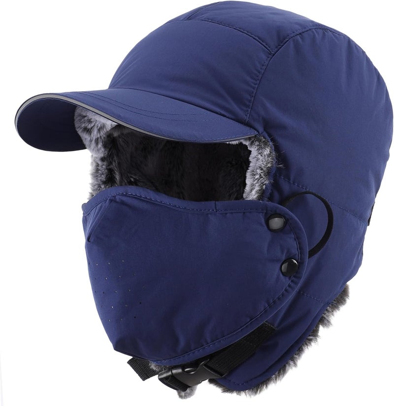 Connectyle Trapper Hat for Men Women Faux Fur Winter Hat with Ear Flaps Water-Resistant Hunting Hats Ushanka Skiing Cap - Image 1